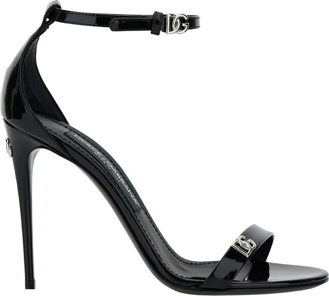 Dolce & Gabbana Logo Plaque Ankle Strap Sandals