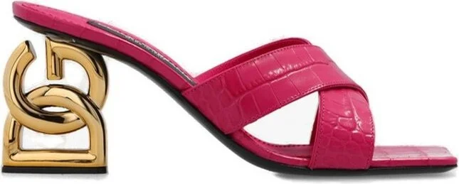 Dolce & Gabbana Logo Plaque Embossed Mules