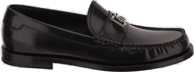 Dolce & Gabbana Logo-Plaque Gathered Detailed Loafers