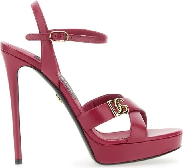 Dolce & Gabbana Logo Plaque High Heel Sandals