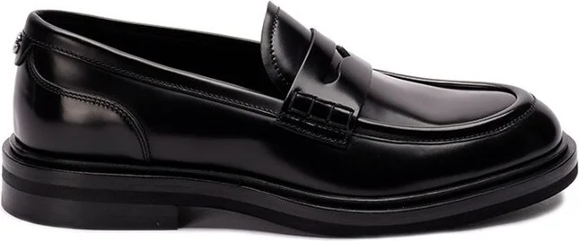 Dolce & Gabbana Logo Plaque Round Toe Loafers