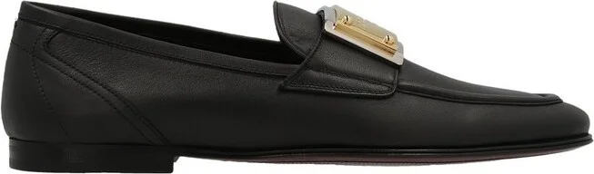 Dolce & Gabbana Logo-Plaque Round-Toe Loafers