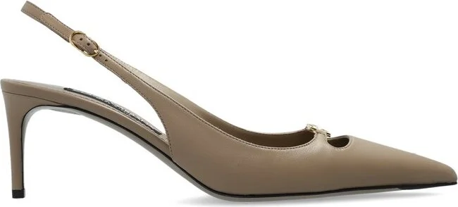 Dolce & Gabbana Logo Plaque Slingback Pumps