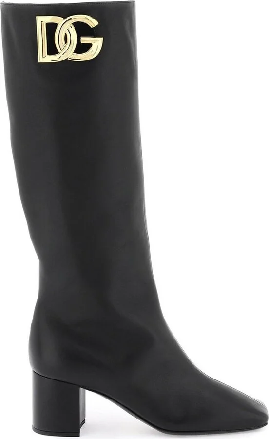 Dolce & Gabbana Logo Plaque Square-Toe Boots