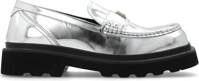 Dolce & Gabbana Logo Plaque Square-Toe Loafers