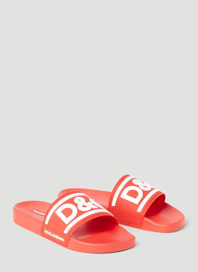 Dolce & Gabbana Logo Pool Slides - Man Slides Red Eu - 41 - Image 2