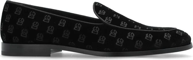 Dolce & Gabbana Logo Printed Velvet Loafers