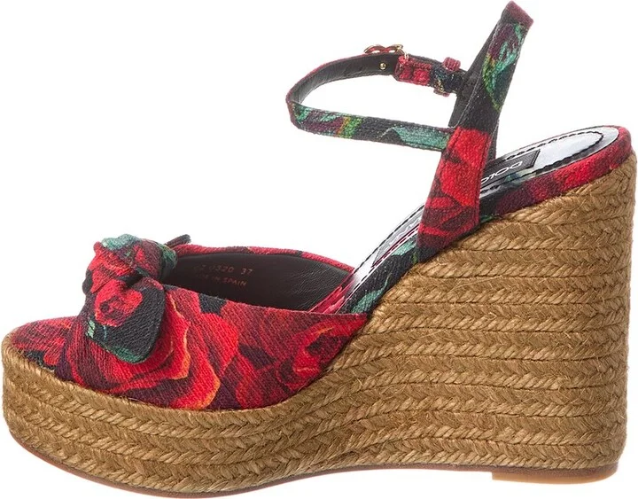 Dolce & Gabbana Lolita Canvas Wedge Sandal - Image 2