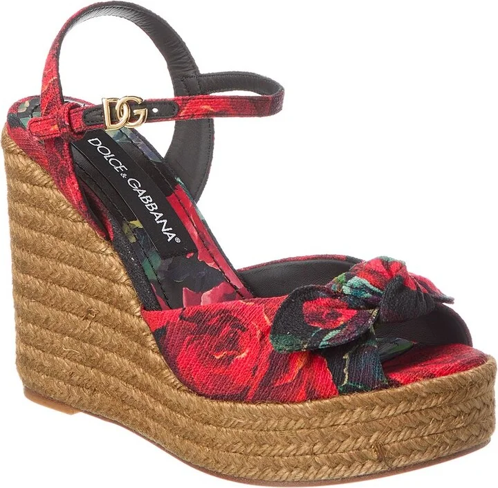 Dolce & Gabbana Lolita Canvas Wedge Sandal