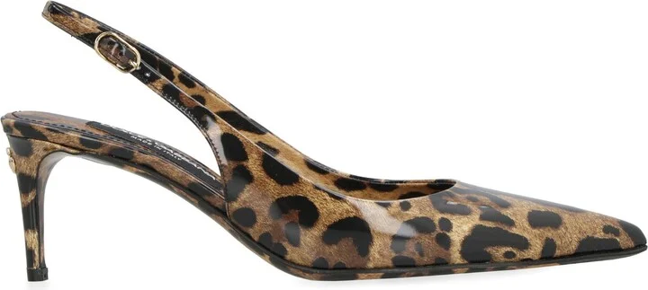 Dolce & Gabbana Lollo Leather Slingback Pumps - Image 2