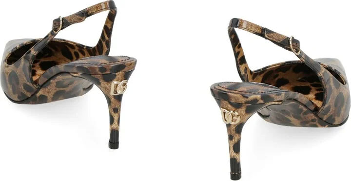 Dolce & Gabbana Lollo Leather Slingback Pumps - Image 4