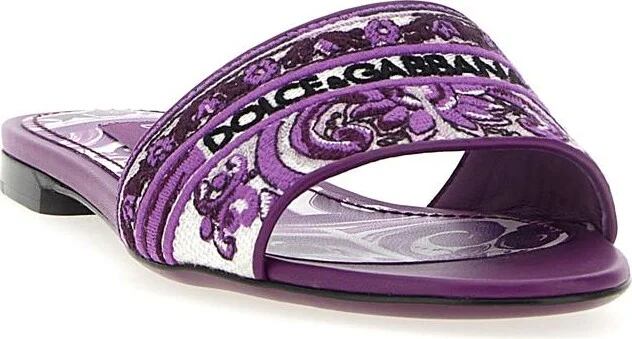 Dolce & Gabbana 'Maiolica' Embroidery Slides - Image 2
