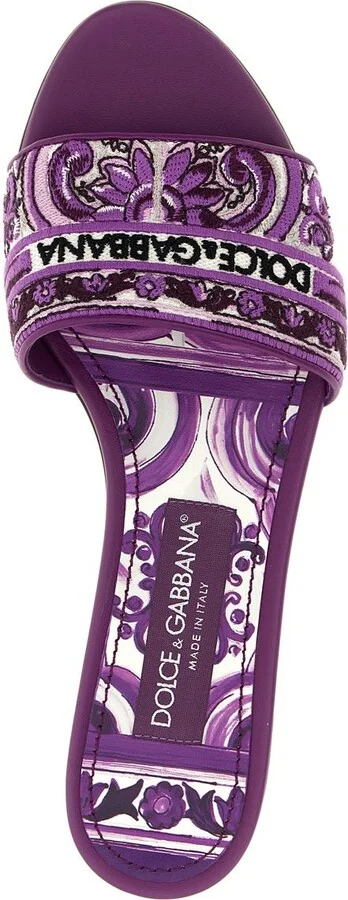 Dolce & Gabbana 'Maiolica' Embroidery Slides - Image 4