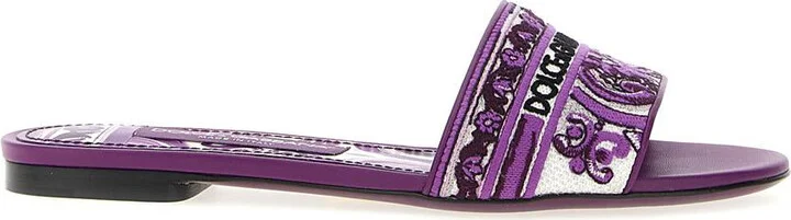 Dolce & Gabbana 'Maiolica' Embroidery Slides