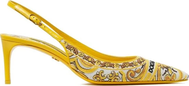 Dolce & Gabbana Majolica Embroidered Slingback Pumps