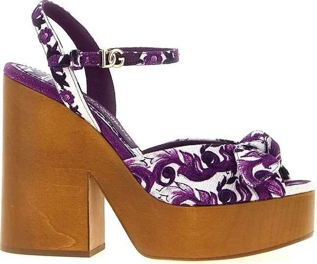 Dolce & Gabbana Majolica Printed Sandals