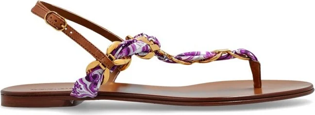 Dolce & Gabbana Majolica Printed Twill Flip-Flops
