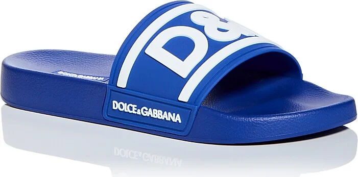 Dolce & Gabbana Men's Saint Barth Logo Slip On Pool Sandals