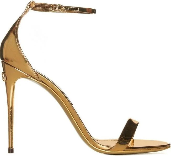 Dolce & Gabbana Mirrored-Effect Strapped Sandals