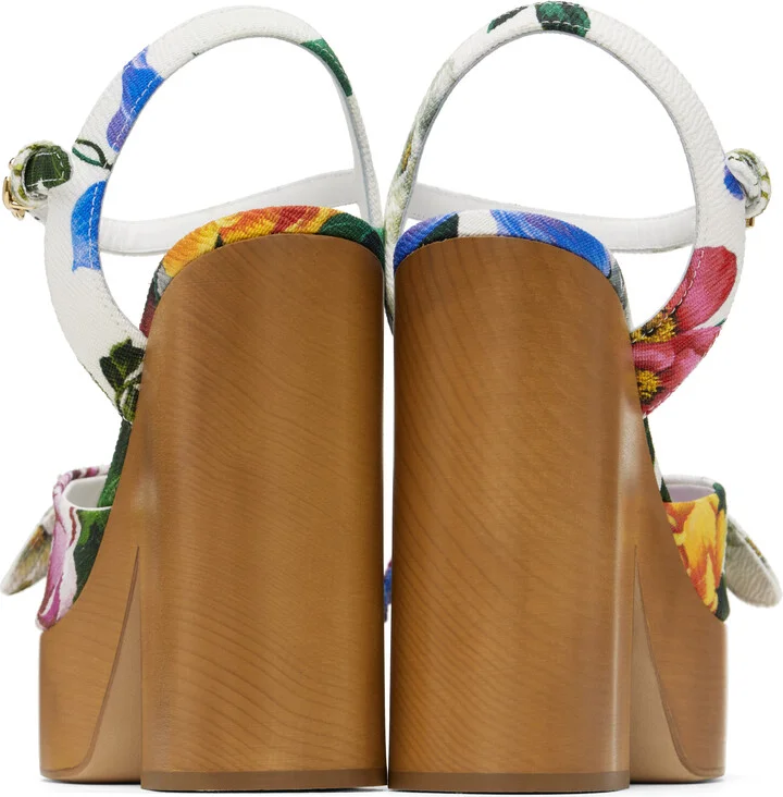 Dolce&Gabbana Multicolor Jacquard Platform Heeled Sandals - Image 2