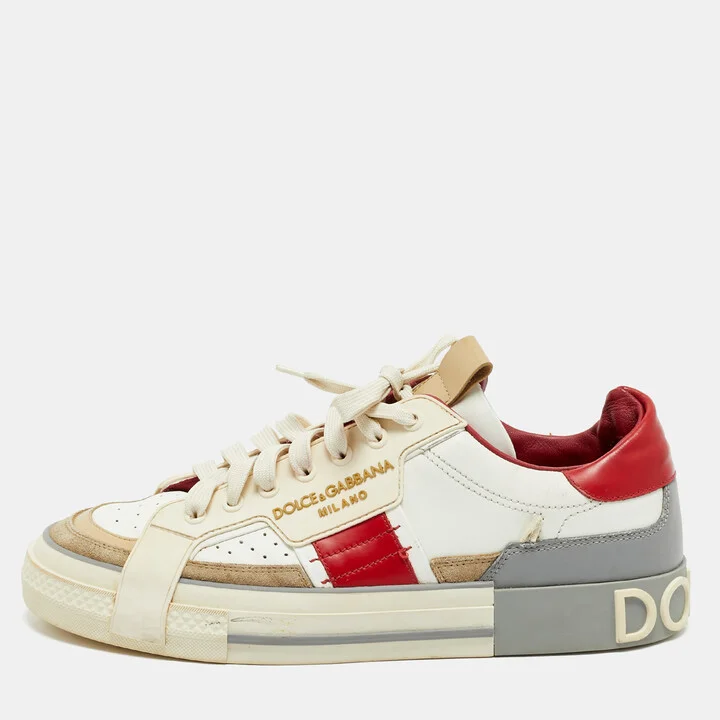 Dolce & Gabbana Multicolor Leather and Suede Custom 2.Zero Sneakers Size 43