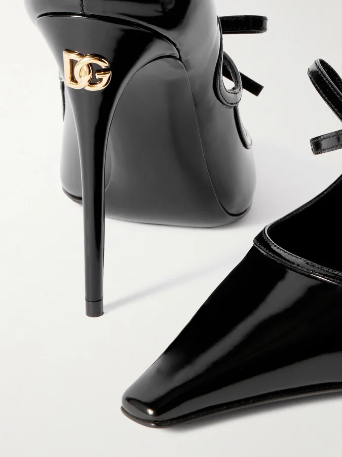 Dolce & Gabbana - Mun Bow-embellished Patent-leather Pumps - Black - Image 4