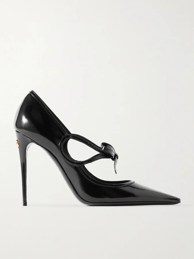 Dolce & Gabbana - Mun Bow-embellished Patent-leather Pumps - Black