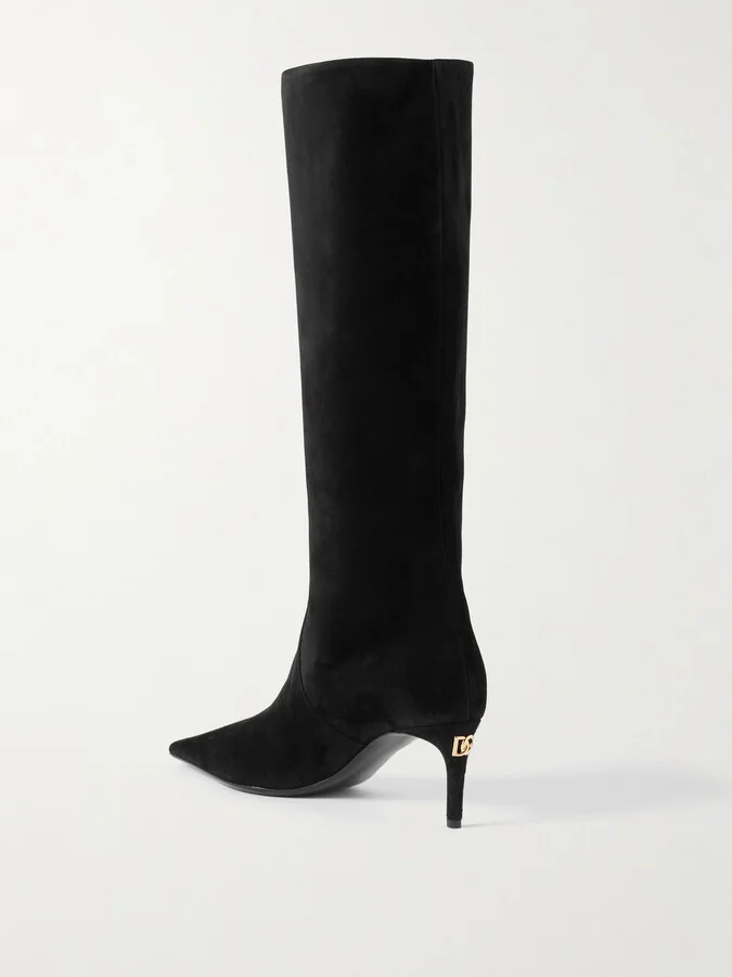 Dolce & Gabbana - Mun Suede Knee Boots - Black - Image 3