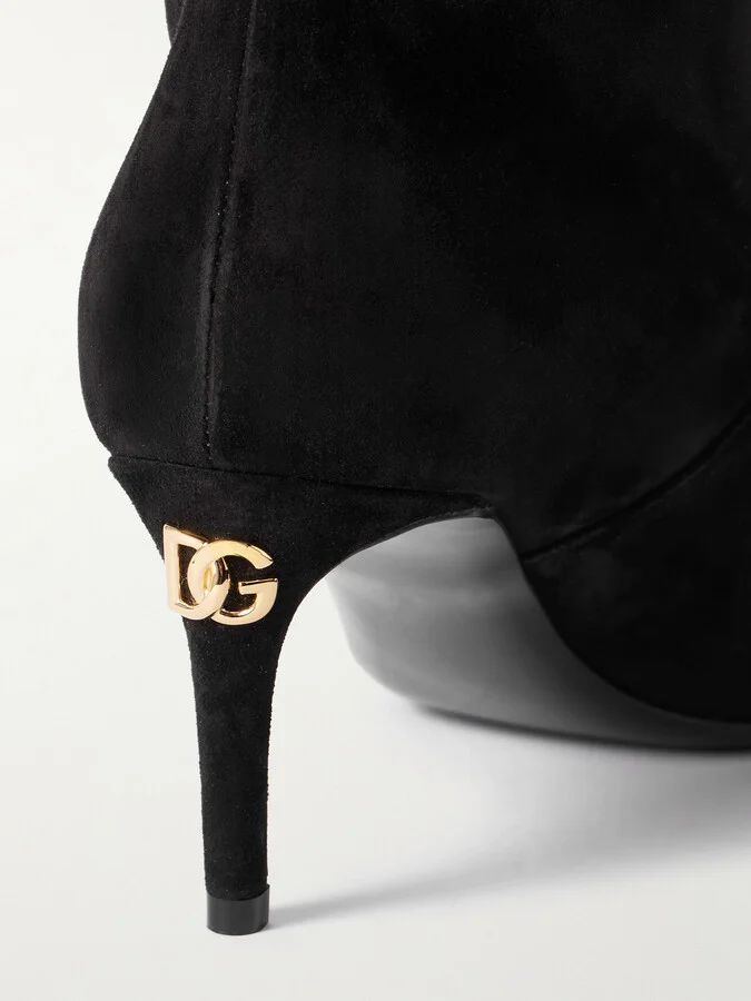 Dolce & Gabbana - Mun Suede Knee Boots - Black - Image 4