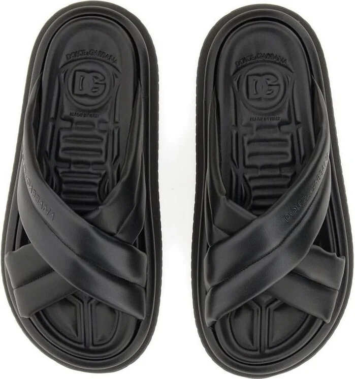 Dolce & Gabbana Nappa Effect Fabric Sandal - Image 2