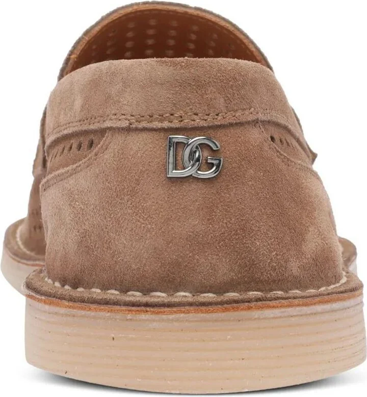 Dolce & Gabbana New Florio Perforated Suede Loafers Shoes - Image 4
