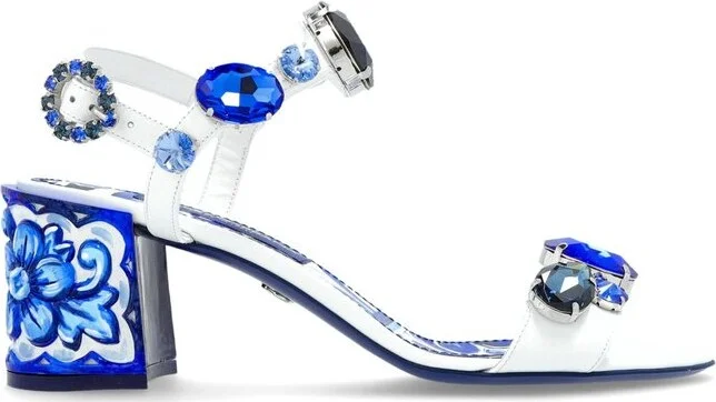 Dolce & Gabbana Painted Heel Embellished Sandals