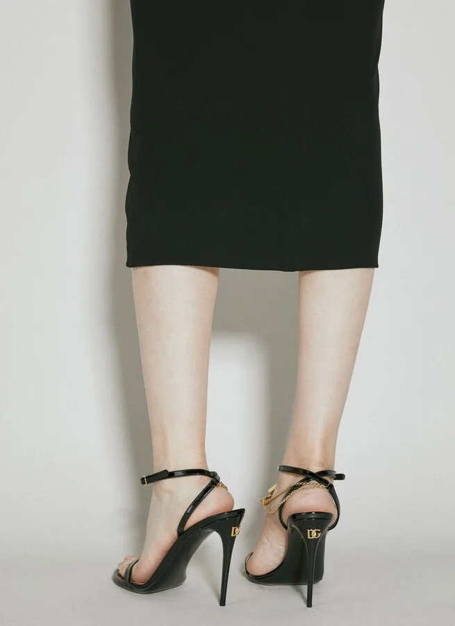 Dolce & Gabbana Patent Leather Heeled Sandals - Woman Heels Black Eu - 38 - Image 5