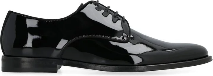 Dolce & Gabbana Patent Leather Lace-Up Derby Shoes