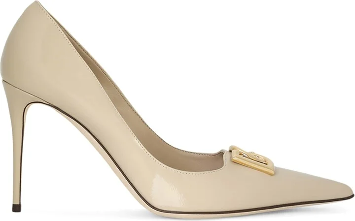 Dolce & Gabbana Patent Leather Logo Pumps 90