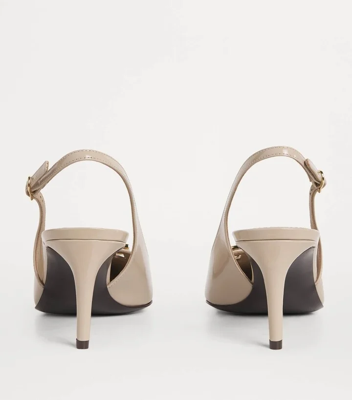 Dolce & Gabbana Patent Leather Logo Slingback Pumps 60 - Image 4