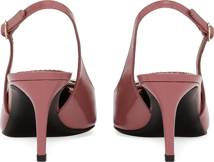 Dolce & Gabbana Patent Leather Logo Slingback Pumps - Image 5