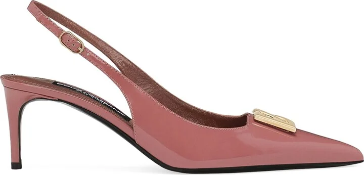 Dolce & Gabbana Patent Leather Logo Slingback Pumps