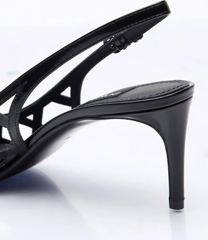 Dolce & Gabbana Patent Leather Slingback Pumps - Woman Heels Black Eu - 38.5 - Image 6