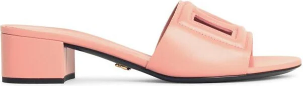 Dolce & Gabbana Pink Leather Slippers