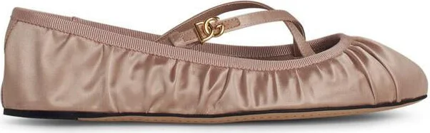 Dolce & Gabbana Pink Satin Ballet Flats