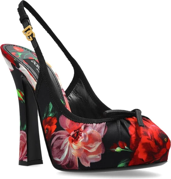 Dolce & Gabbana Platform Shoes With Floral Motif - Image 4