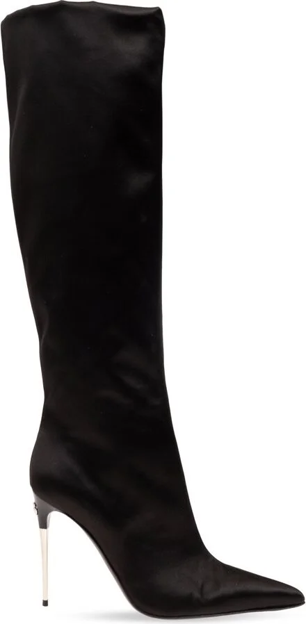 Dolce & Gabbana Pointed Toe Satin Boots