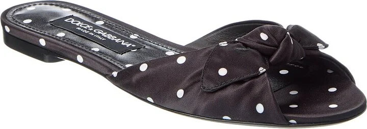 Dolce & Gabbana Polka-Dot Printed Satin Sandal