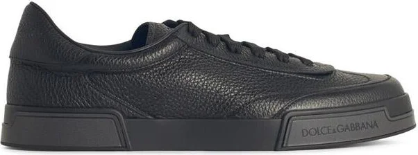 Dolce & Gabbana 'Portofino' Black Leather Sneakers