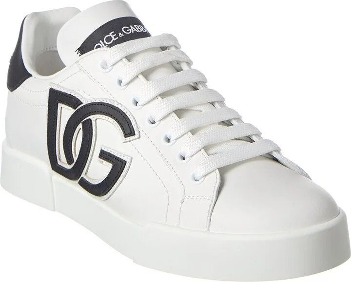 Dolce & Gabbana Portofino Dg Logo Leather Sneaker