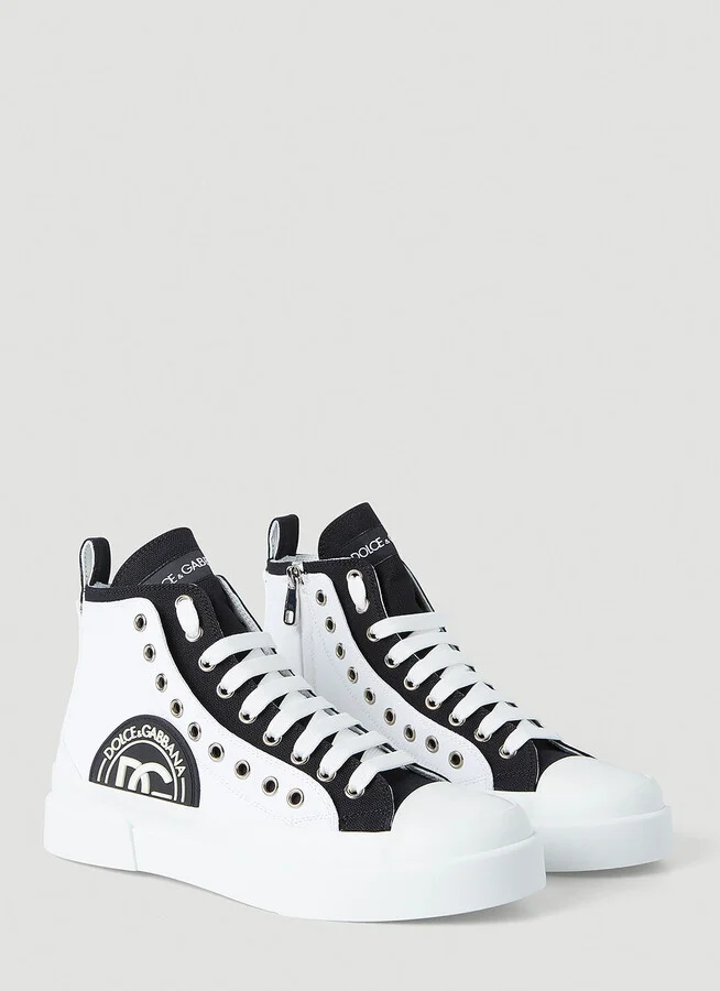 Dolce & Gabbana Portofino High Top Sneakers - Woman Sneakers White Eu - 38 - Image 2