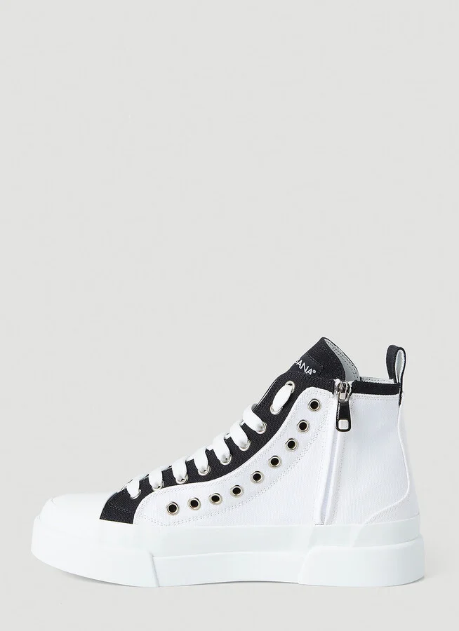 Dolce & Gabbana Portofino High Top Sneakers - Woman Sneakers White Eu - 38 - Image 3