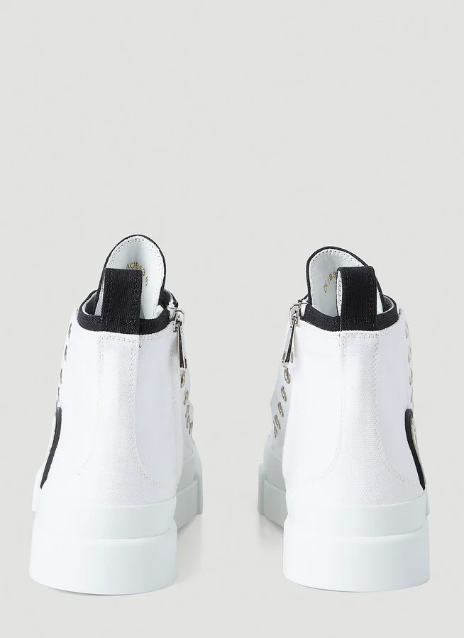 Dolce & Gabbana Portofino High Top Sneakers - Woman Sneakers White Eu - 38 - Image 4