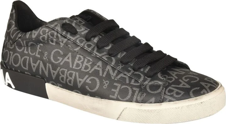 Dolce & Gabbana Portofino Leather And Fabric Low-Top Sneakers - Image 2